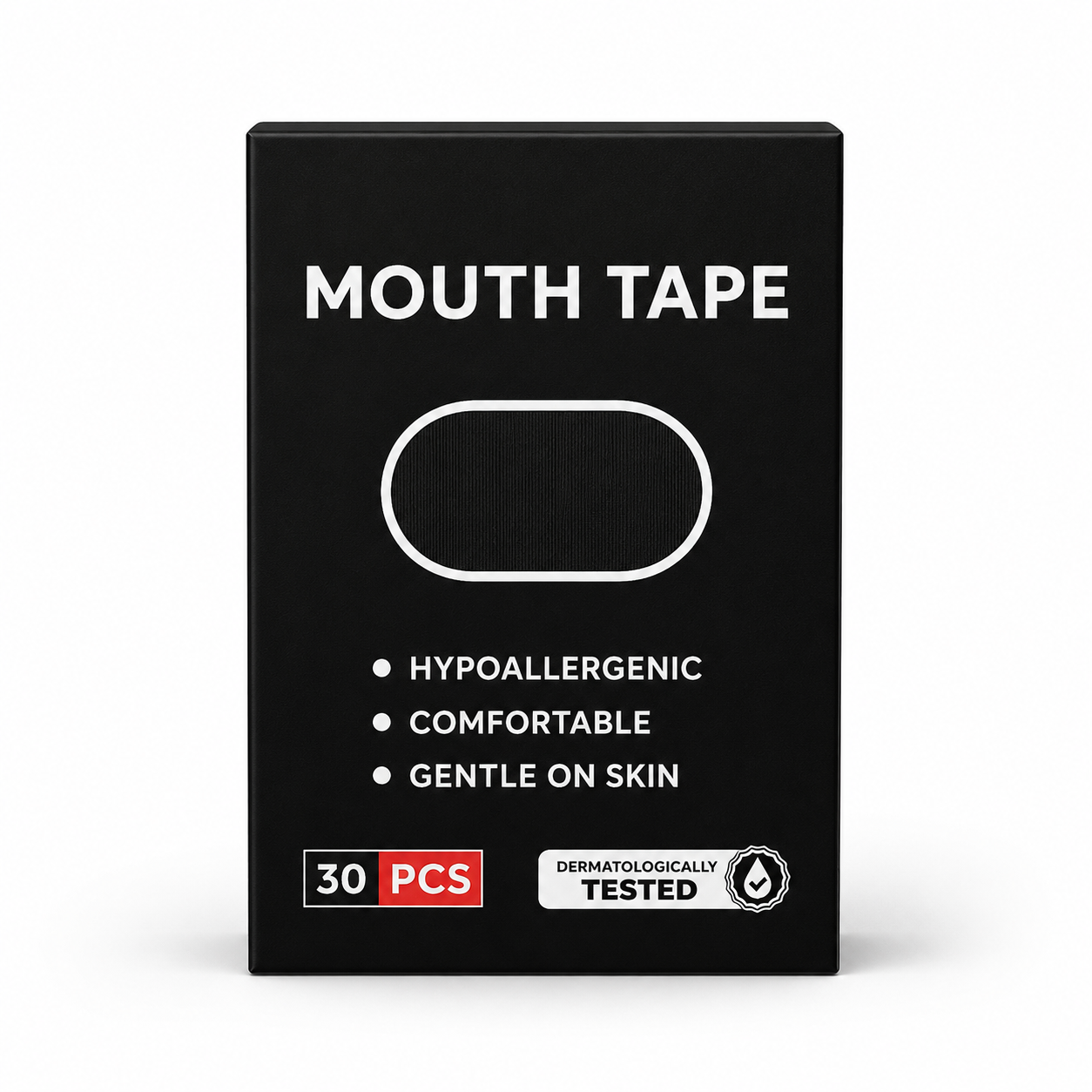 Aerwell mouth tape box, front view — 30 hypoallergenic strips
