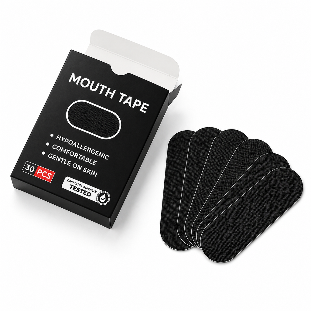 Open box of Aerwell mouth tape with strips fanned out
