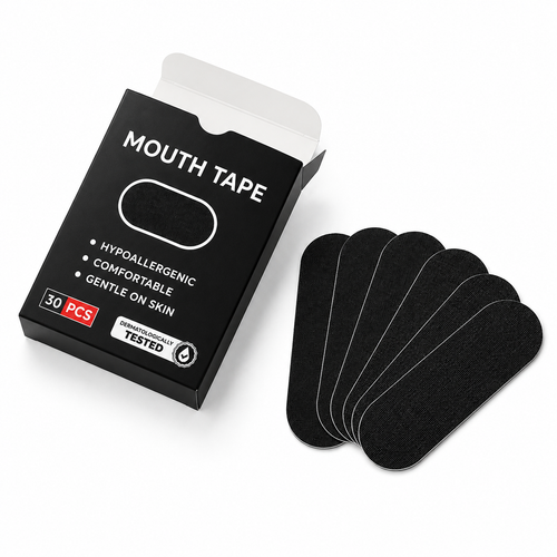 Open box of Aerwell mouth tape with strips fanned out